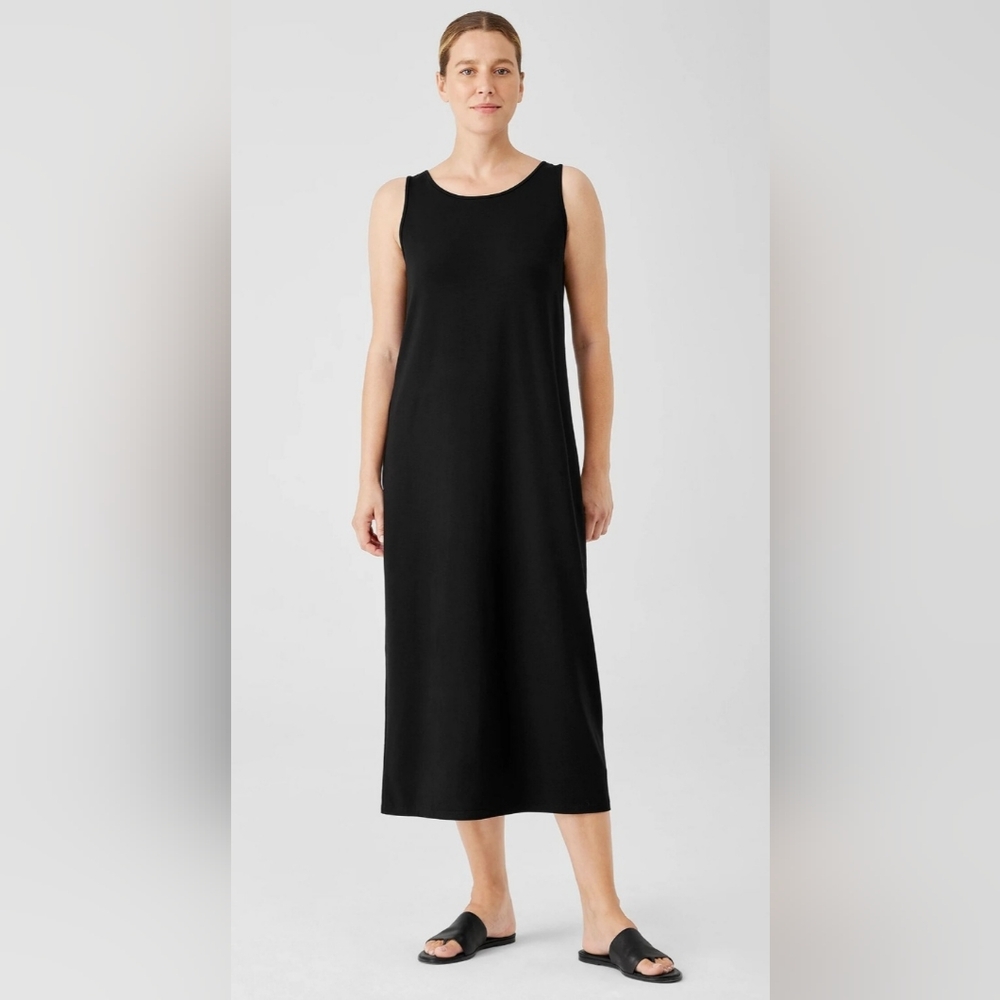 Eileen Fisher Stretch Jersey Knit Tank Dress, Size Medium
